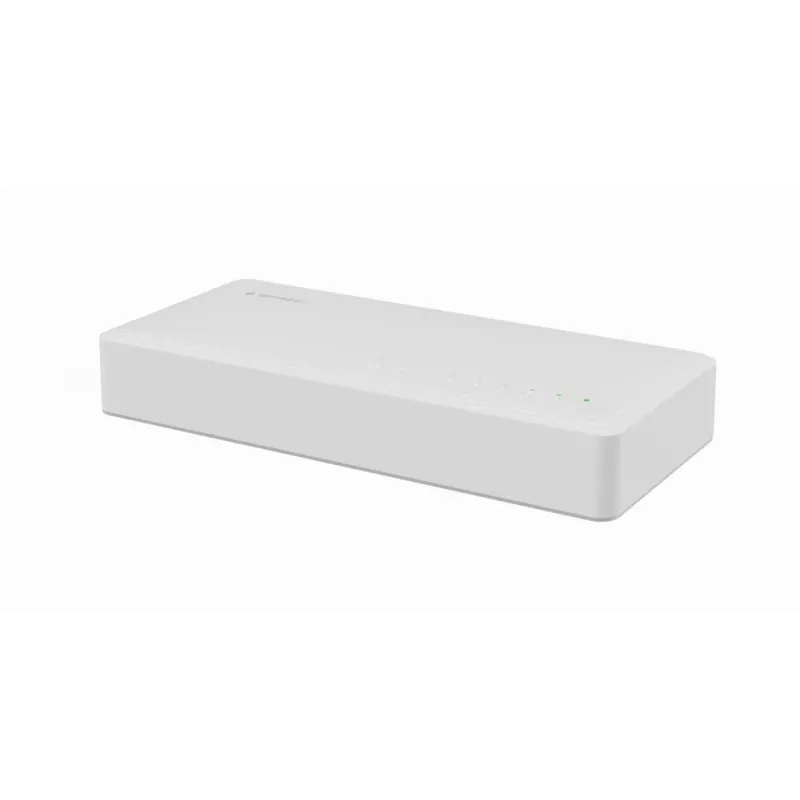 Nevaldomas jungiklis GEMBIRD NSW-G8-01 — 8× Gigabit Ethernet (10/100/1000), baltas, DC 5V