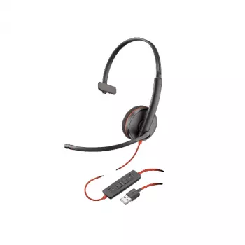 Ausinės HP POLY Blackwire C3210 laidinė galvos juosta biurui / skambučių centrui USB Type-A, 20–20000 Hz, 87 g, juoda
