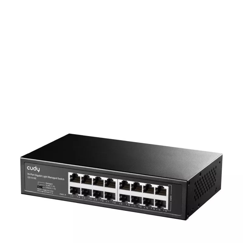Cudy GS1016E 16 prievadų Gigabit Ethernet valdomas jungiklis, 16× 10/100/1000 Mbps