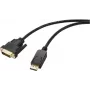 Renkforce DisplayPort / DVI adapterinis kabelis, DisplayPort kištukas, DVI-D 24+1 kontaktų kištukas, 1,80 m, juodas, RF-5771518, PVC apvalkalas