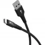 Goobay USB-C kabelis Fabric Supersoft su metalinėmis jungtimis, 2 m, juodas
