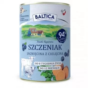 BALTICA regional flavours Puppy ėriena su veršiena – šlapias šunų maistas – 400 g