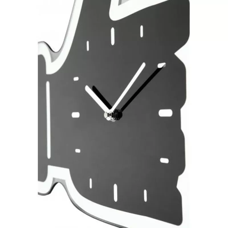 NeXtime 3072zw sieninis laikrodis Thumbs up, 40x41,5 cm, juodas/sidabrinis