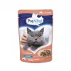 Šlapias kačių ėdalas PREVITAL Cat Food Mix 4 skoniai – vištiena, veršiena, lašiša, paukštiena, 96 x 100 g paketėliai (9,6 kg, suaugusioms katėms)