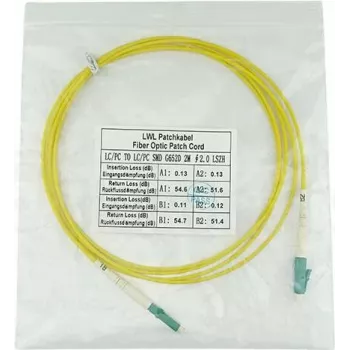 Šviesolaidinis laidas BlueOptics SFP2121BU20MM, 20 m, LC jungtys, G.657.A1, geltonas