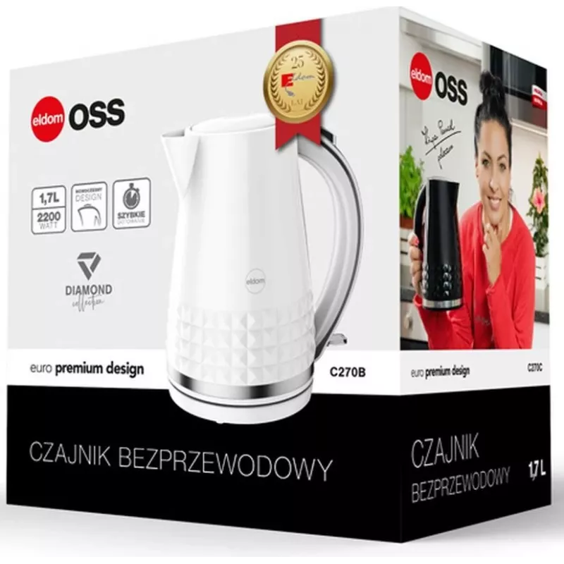 ELDOM C270B elektrinis virdulys 1,7 L 2150 W
