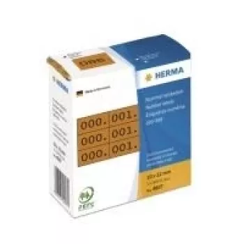 HERMA lipnūs numerių lipdukai - Juoda, ruda - 10 x 22 mm - 3000 vnt. (1000 lapų x 3) (4807)