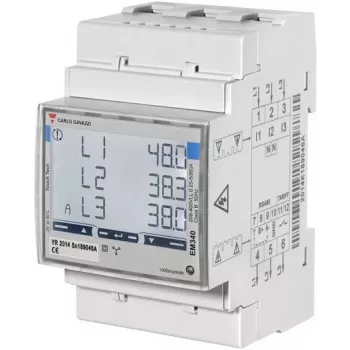 Carlo Gavazzi EM340 | Išmanusis trifazis elektros skaitiklis, iki 65 A, su MID sertifikatu