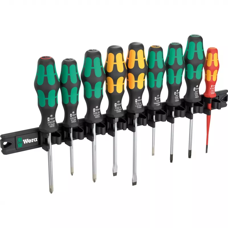 Wera 9650 magnetinis bėgelis Kraftform atsuktuvų rinkinys, 9 vnt (05051012001)