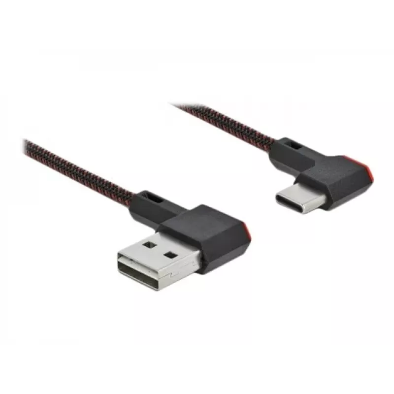 USB kabelis DeLOCK EASY-USB 2.0 Type-A vyriškas į Type-C vyrišką 0,5 m juodas