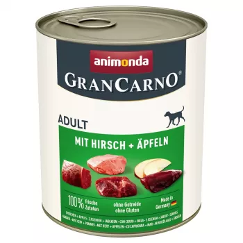 Šlapias šunų ėdalas animonda GranCarno Adult – Elniena su obuoliu, 800 g skardinė