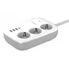 Energizer EPB2500W02EU ilginimo laidas su 3 AC kištukiniais lizdais, 2 m, 2500 W, baltas