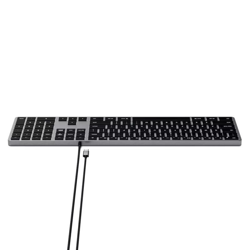 Satechi Slim W3 klaviatūra USB-C su skaičių bloku (pilka)