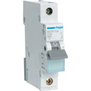 Automatinis jungiklis Hager MCN104, 1P, 4 A, 17,5 mm