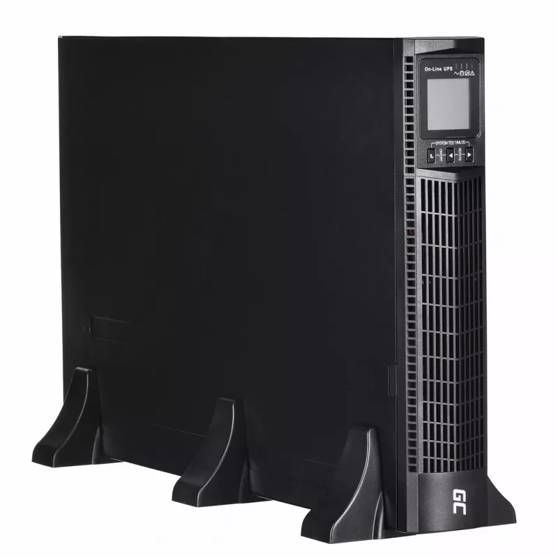 Nepertraukiamo maitinimo šaltinis Green Cell UPS15 — Online dvigubo keitimo 3 kVA (2700 W), 6 AC lizdų, gryno sinuso, LCD, bokštas, 6×12V/9Ah baterijos