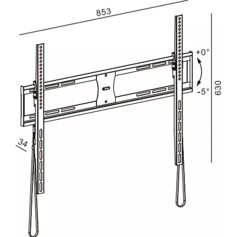 TV laikiklis prie sienos TB TB-851E iki 100 colių (maks. 65 kg), VESA 800×600