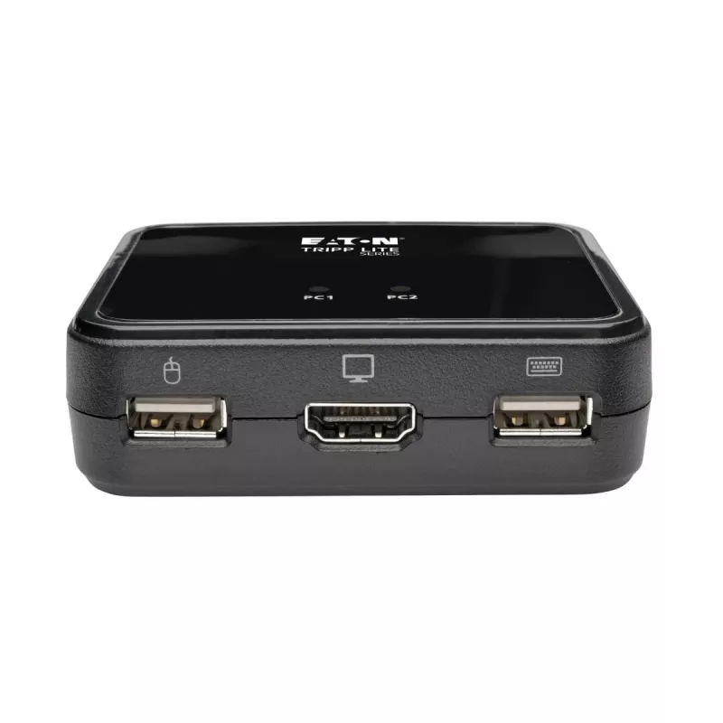 Eaton Tripp Lite serijos 2 prievadų USB/HD kabelinis KVM jungiklis su garsu/vaizdu, kabeliais ir USB periferinių įrenginių bendrinimu - KVM-/garso-/USB jungiklis - 2 x KVM/garso/USB - 1 vietinis vartotojas - darbalaukis