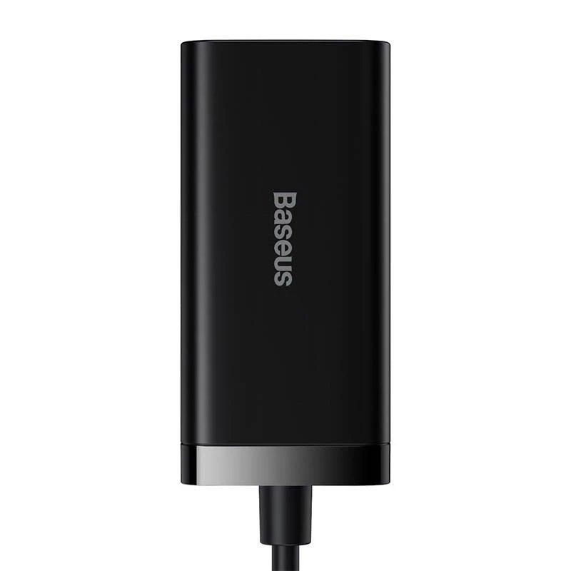 Baseus GaN3 Pro CCGP000101 stalinis kroviklis 100 W, 2x USB-C + 2x USB-A, PD 3.0, QC 4.0+, 1,5 m laidas, juodas