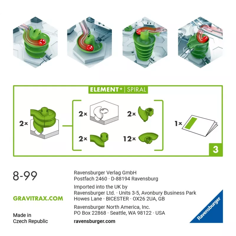 GraviTrax Element Spiral Ravensburger 22424 Įvairiaspalvis
