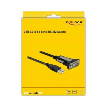 USB 2.0 Type-A į 1 x RS-232 DB9 adapteris 4 m DeLOCK 66323