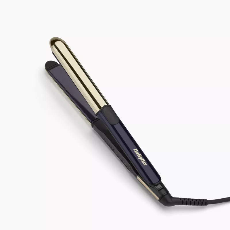Tiesintuvas plaukams BABYLISS ST484E – keraminės plokštelės, Warm technologija, 230 V, 3,3 m laidas, juodas/auksinis