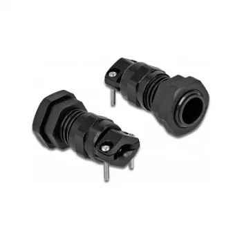 DeLOCK 60351 Juodas metalinis-plastikinis kabelio įvadas