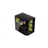 Krux Empero KRXD010 Midi Tower PC korpusas, ATX, su grūdinto stiklo skydu, 4 x 120 mm ARGB ventiliatoriai, juodos spalvos - GPU iki 420 mm, procesoriaus aušinimas iki 155 mm, 2x 3,5" + 3x 2,5" įdėklai