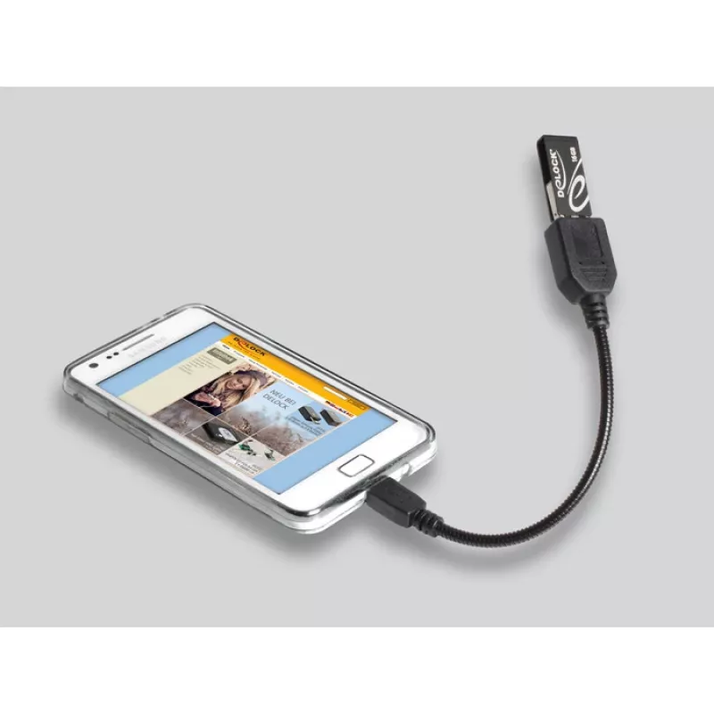 DeLOCK 83293 USB OTG kabelis, Micro-USB B (K) į USB 2.0 A (L), 0,18 m