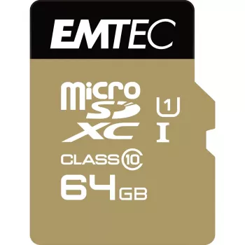EMTEC Gold+ microSDXC atminties kortelė 64GB Class 10 su SD adapteriu (ECMSDM64GXC10GP)