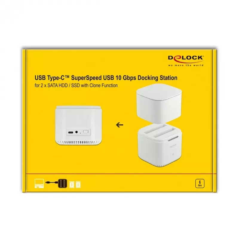 Docking stotelė DeLOCK USB Type-C 3.2 skirta 2 x 2,5 colio SATA HDD/SSD