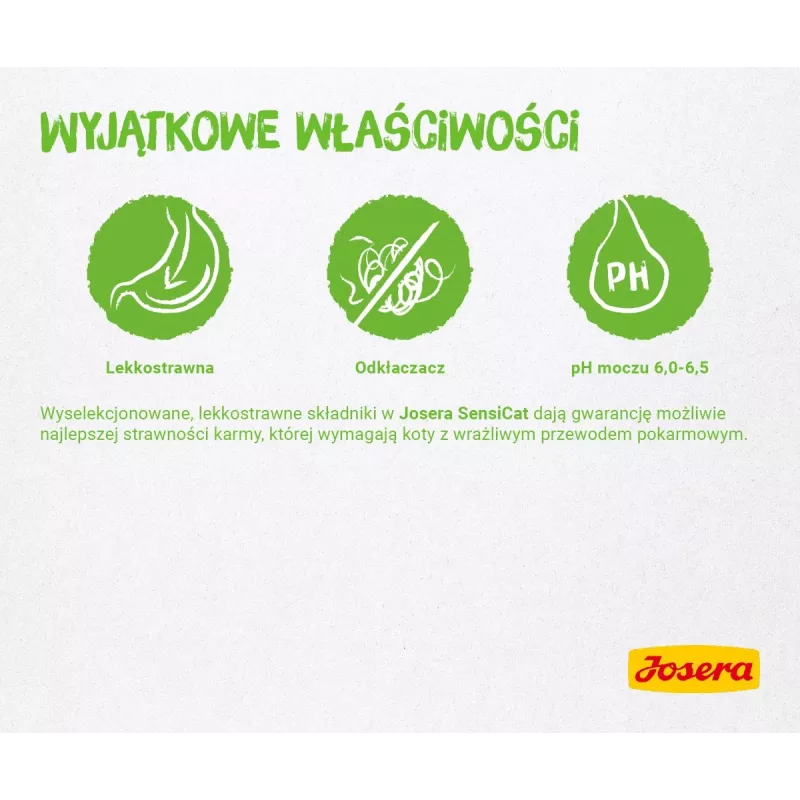 Sausas kačių ėdalas JOSERA SensiCat 10 kg – vištiena, 33% baltymų, 18% riebalų, suaugusioms katėms su jautriu virškinimu