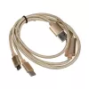 Akasa AK-CBUB42-12GL USB laidas 1,2 m USB 2.0 USB A USB C / Micro-USB B Auksinis