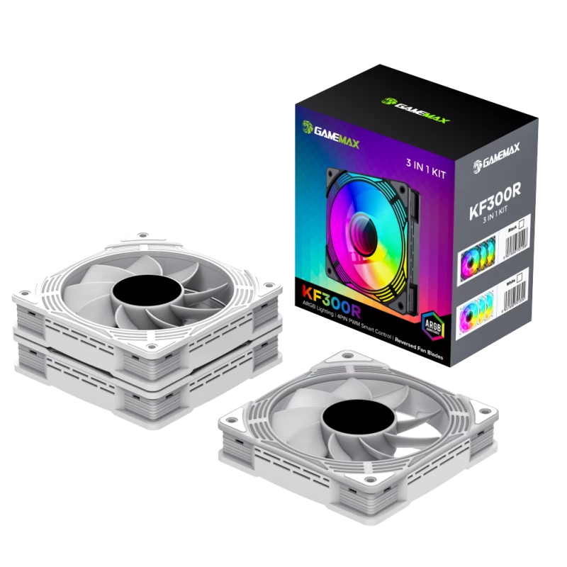 Gamemax KF300R BK Baltas korpuso ventiliatorius