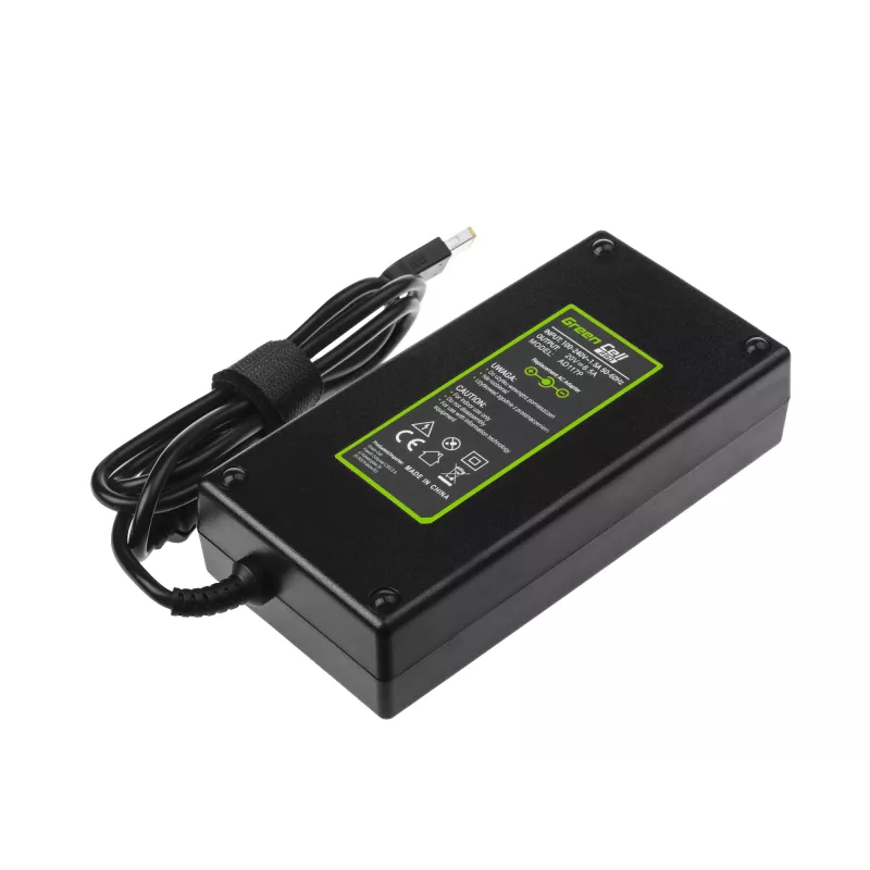 Maitinimo adapteris Green Cell AD117P 170W 20V 8,5A, skirtas Lenovo nešiojamiesiems kompiuteriams, vidaus naudojimui AC-į-DC, juodas
