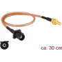 Koaksialinis kabelis DeLOCK 89676 RG-316 0,3 m FAKRA A SMB juodas rudas auksinis