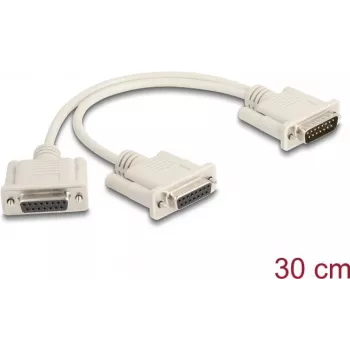 DeLOCK 65833 Serijinis skirstytuvas DB-15 0,3 m smėlio spalvos