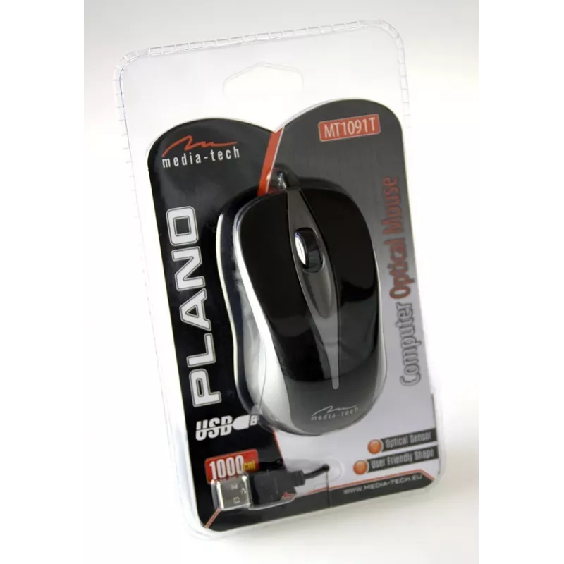 Pelė Media-Tech MT1091T USB Type-A, titano spalvos