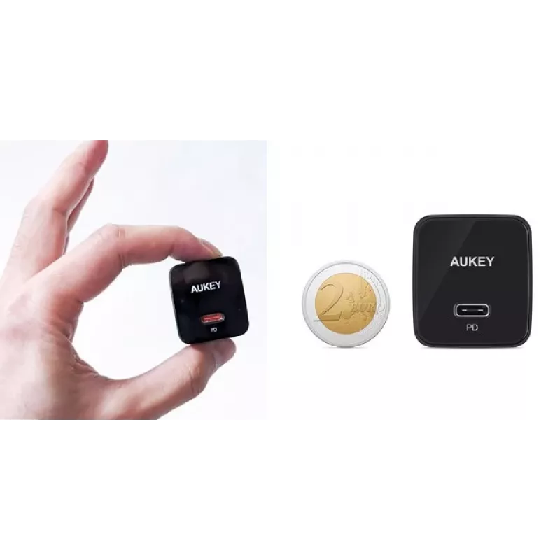 Sieninis įkroviklis Aukey PA-Y20S 20W USB-C Power Delivery, kompaktiškas, vieno prievado