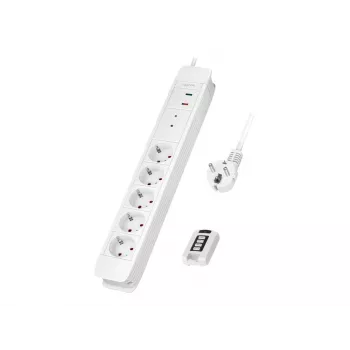 LogiLink LPS402 ilgintuvas 1,5 m 5 kištukinių lizdų baltas