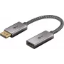 Plus DisplayPort į HDMI adapterio laidas, 4K @ 60Hz (pilka, 20cm, 32 Gbit/s)