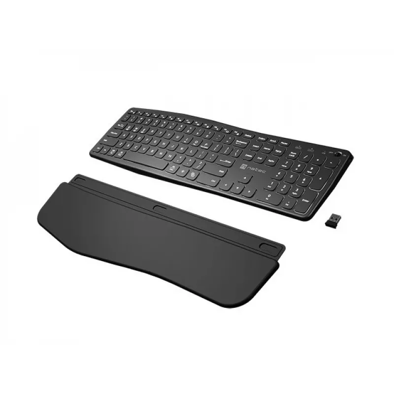 NATEC PORIFERA klaviatūra biurui ir namams belaidė Bluetooth QWERTY US International juoda