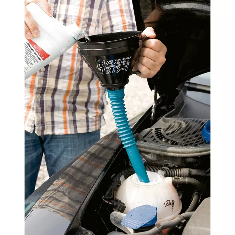 HAZET 198-1 - Schwarz - Blau - Polypropylen (PP) - Edelstahl - Motoröl - Treibstoff - 16,5 cm - 480 mm - 146 g