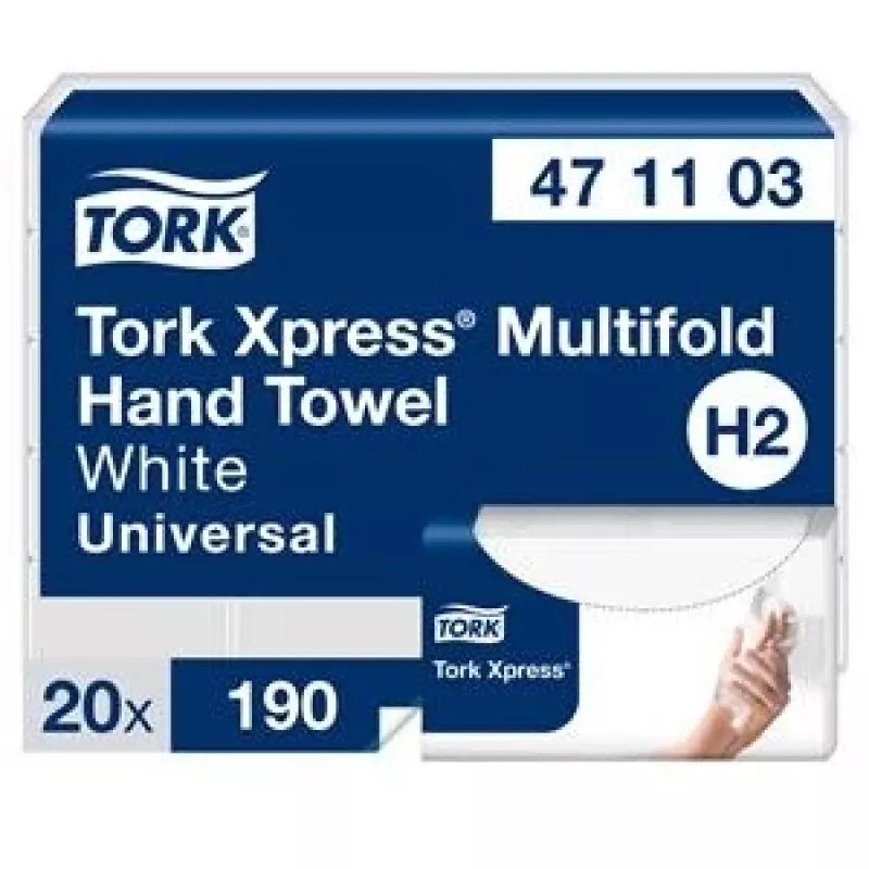 Popieriniai rankšluosčiai Tork Xpress Multifold Universal H2 2 sluoksniai, 23,4 x 21,3 cm (20 vnt.)