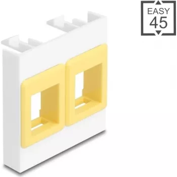 Montavimo rėmelis DELOCK Easy 45 Modulis 2x Keystone laikikliai 45×45 mm baltas/geltonas