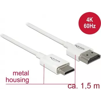 HDMI kabelis DeLOCK 85143 1,5 m HDMI A tipo – HDMI C tipo baltas