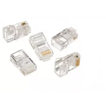 Gembird LC-8P8C-001/100 Kištukas 8P8C (RJ-45) permatomas Cat5 kabeliui, 100 vnt.