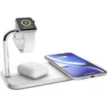 Zens Dual+Watch Aliumininis belaidis įkroviklis – indukcinė plokštė + maitinimo adapteris