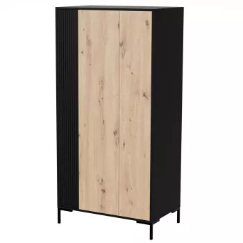 Spinta Cama meble Cama v, juodas rėmas, 4 lentynos, 900×550×1840 mm