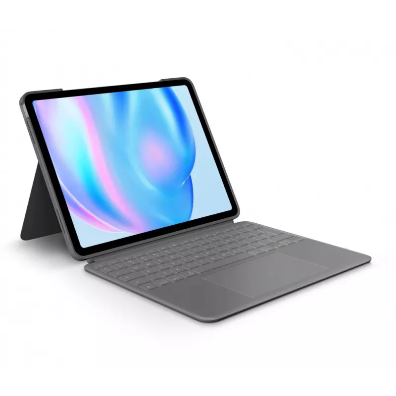 Logitech Combo Touch klaviatūros dėklas QWERTY US International pilka su valdymo kilimėliu