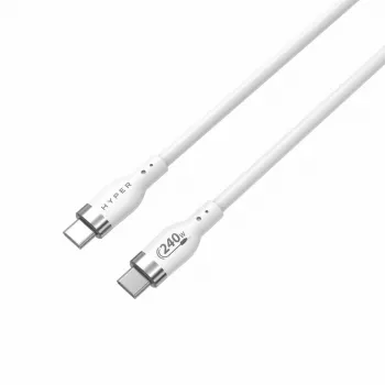 HYPER HyperJuice 240W Silikoninis USB-C į USB-C laidas (1 m) – Baltas